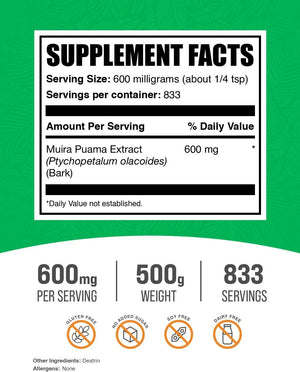 BULK SUPPLEMENTS - Bulk Supplements Muira Puama Extract Powder 500Gr. - The Red Vitamin MX - Suplementos Alimenticios - {{ shop.shopifyCountryName }}