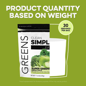 Clean Simple Eats Green Apple Greens Powder Mix 30 Servicios 330Gr.