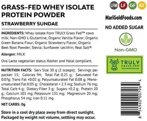 MARIGOLD - MariGold Grass-fed Whey Protein Isolate Powder Creamy Strawberry Sundae 454Gr. - The Red Vitamin MX - Suplementos Alimenticios - {{ shop.shopifyCountryName }}