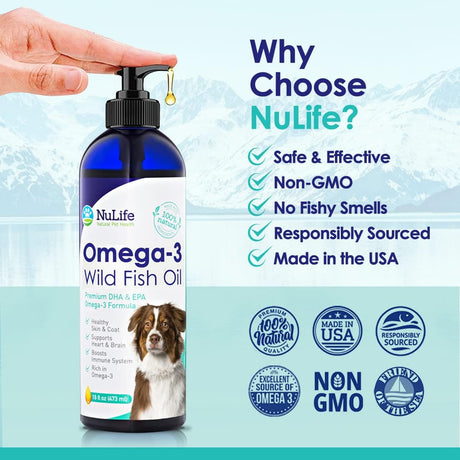 NULIFE - NuLife Liquid Fish Oil for Dogs 16 Fl.Oz. - The Red Vitamin MX - Aceite De Pescado Para Perros - {{ shop.shopifyCountryName }}