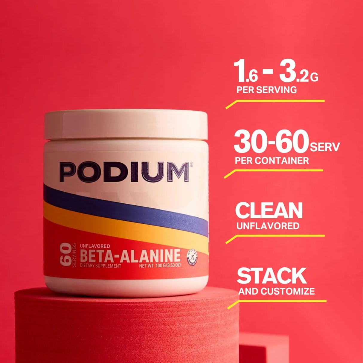 PODIUM NUTRITION - Podium Nutrition Solos Beta Alanine 60 Servicios 100Gr. - The Red Vitamin MX - Suplementos Alimenticios - {{ shop.shopifyCountryName }}