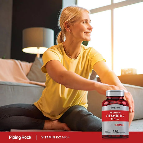 PIPING ROCK - Piping Rock Vitamin K2 MK4 100mcg 220 Capsulas - The Red Vitamin MX - Suplementos Alimenticios - {{ shop.shopifyCountryName }}
