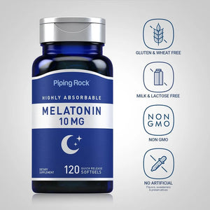 PIPING ROCK - Piping Rock Melatonin 10Mg. 120 Capsulas Blandas - The Red Vitamin MX - Suplementos Alimenticios - {{ shop.shopifyCountryName }}