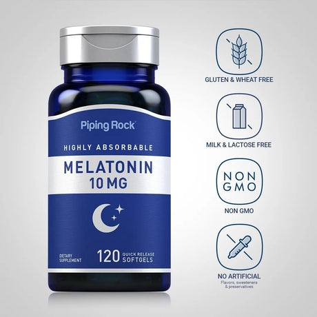 PIPING ROCK - Piping Rock Melatonin 10Mg. 120 Capsulas Blandas - The Red Vitamin MX - Suplementos Alimenticios - {{ shop.shopifyCountryName }}