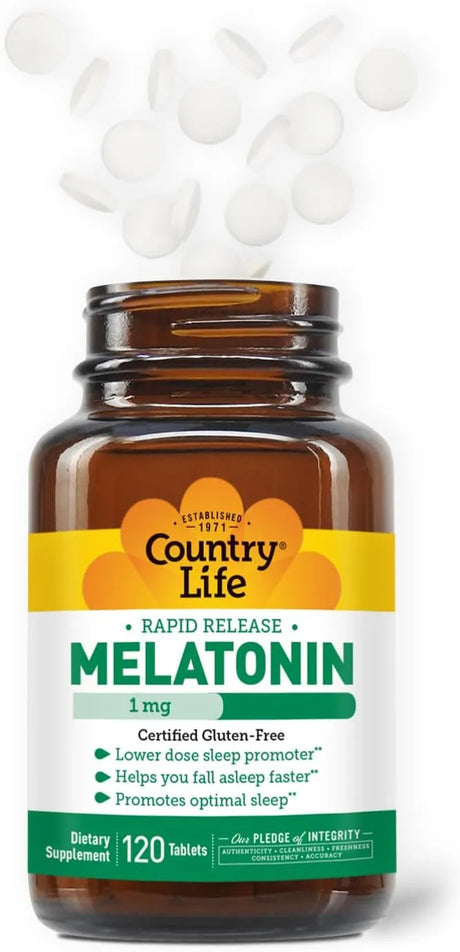 COUNTRY LIFE - Country Life Melatonin Sleep Aid 1Mg. 120 Tabletas - The Red Vitamin MX - Suplementos Alimenticios - {{ shop.shopifyCountryName }}