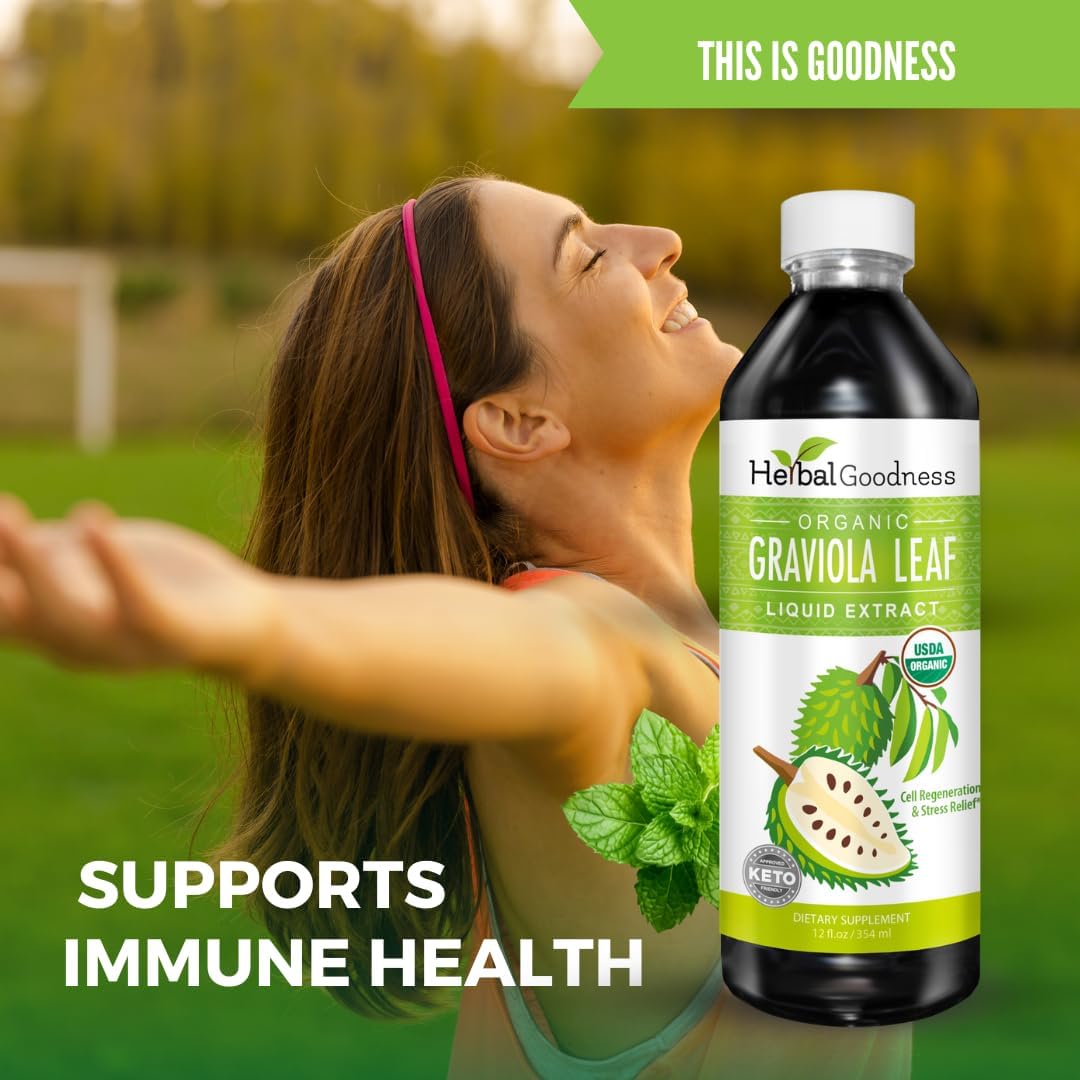 Herbal Goodness Soursop Graviola Leaf Extract 15X Strength 354Ml.