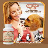 Makondo Pets Skin and Coat Supplement with Fish Oil and Omega 3 for Dogs 60 Tabletas Masticables 2 Pack