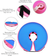 MIDOG Inflatable Dog Cone Collar PinkBlue XSMALL Neck 5"-8"