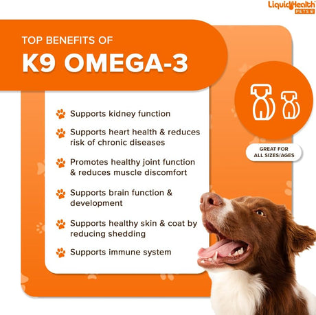 LIQUIDHEALTH - Liquid Health Pets K9 Omega 3 Fish Oil for Dogs 16 Fl.Oz. 2 Pack - The Red Vitamin MX - Aceite De Pescado Para Perros - {{ shop.shopifyCountryName }}