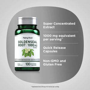 PIPING ROCK - Piping Rock Goldenseal Root 1000Mg. 100 Capsulas - The Red Vitamin MX - Suplementos Alimenticios - {{ shop.shopifyCountryName }}