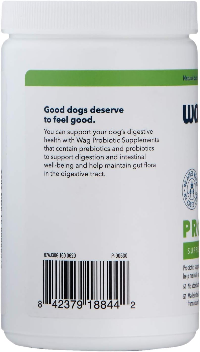 Wag Probiotic Supplement Chews for Dogs Natural Duck Flavor 160 Masticables