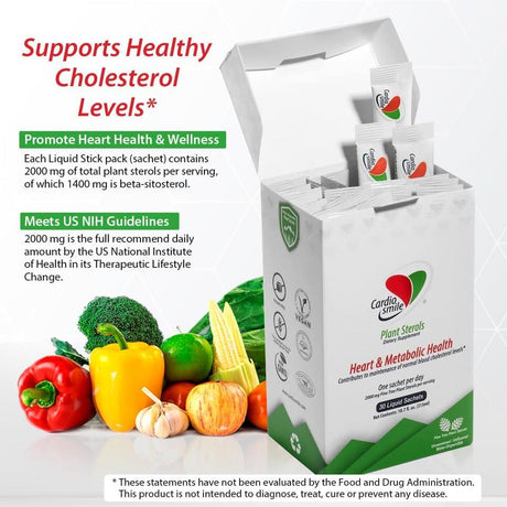 CARDIOSMILE - Cardiosmile Plant Sterols Supports Healthy Cholesterol 30 Paquetes - The Red Vitamin MX - Suplementos Alimenticios - {{ shop.shopifyCountryName }}