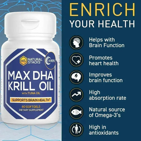 NATURAL STACKS - NATURAL STACKS Antarctic Krill Oil 60 Capsulas Blandas - The Red Vitamin MX - Suplementos Alimenticios - {{ shop.shopifyCountryName }}