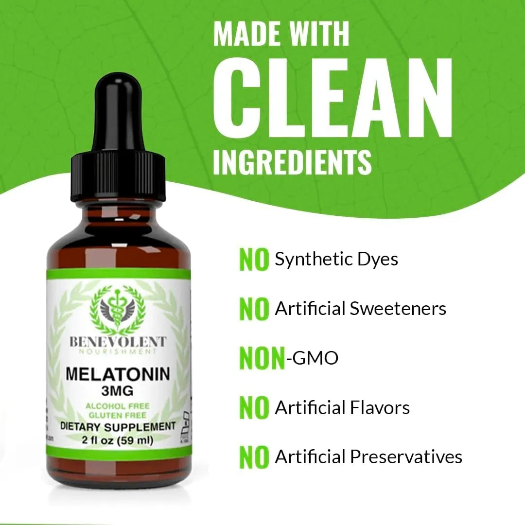 BENEVOLENT NOURISHMENT - Benevolent Melatonin Liquid 3Mg. 2 Fl.Oz. - The Red Vitamin MX - Suplementos Alimenticios - {{ shop.shopifyCountryName }}