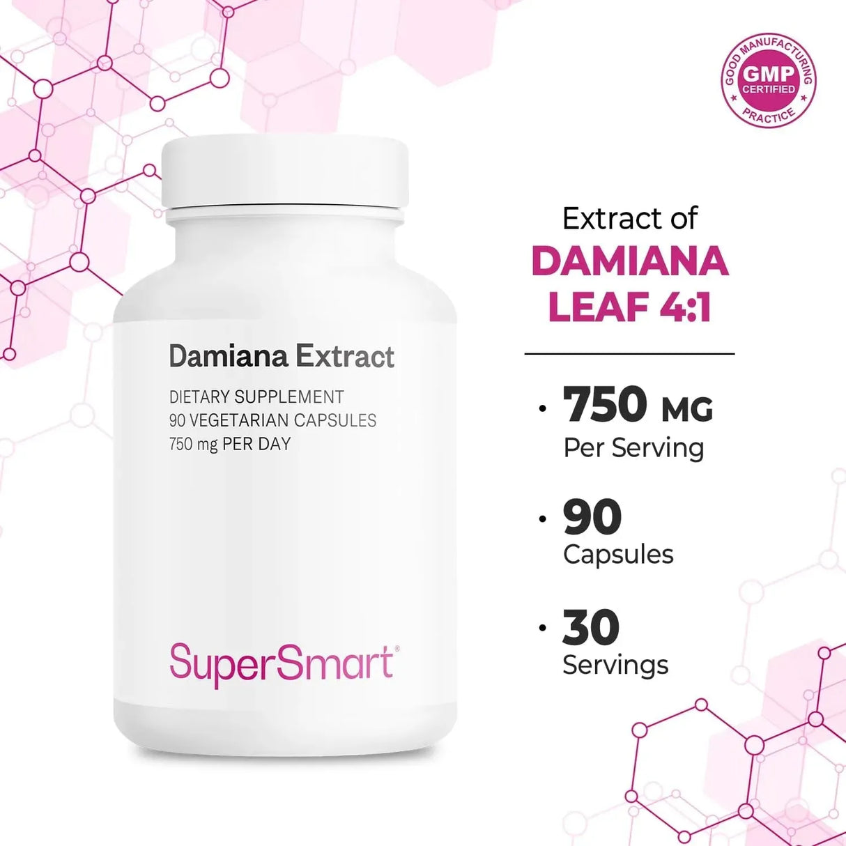 SUPER SMART - Supersmart Damiana Extract 750Mg. 90 Capsulas - The Red Vitamin MX - Suplementos Alimenticios - {{ shop.shopifyCountryName }}