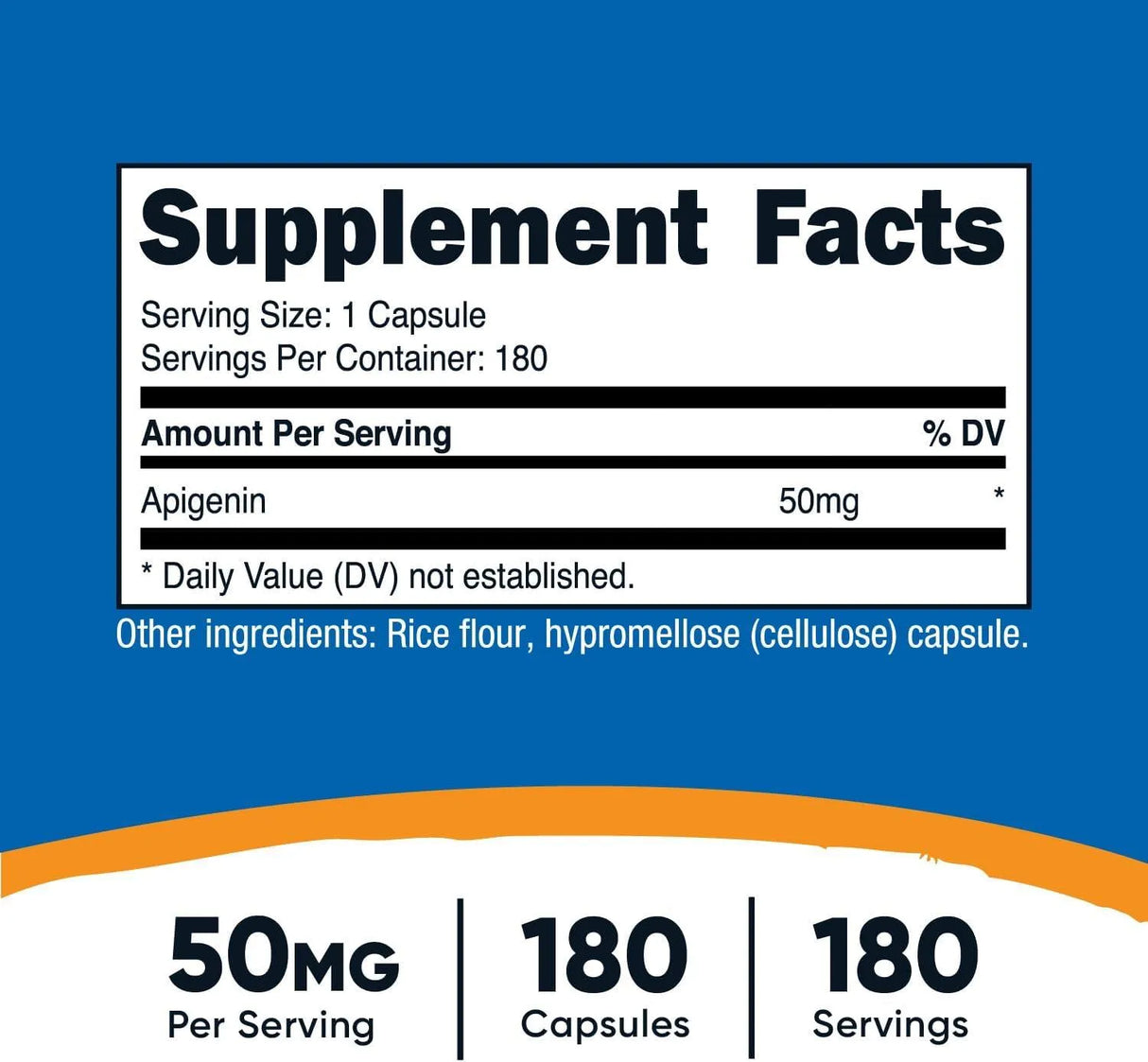 NUTRICOST - Nutricost Apigenin 50Mg. 180 Capsulas - The Red Vitamin MX - Suplementos Alimenticios - {{ shop.shopifyCountryName }}