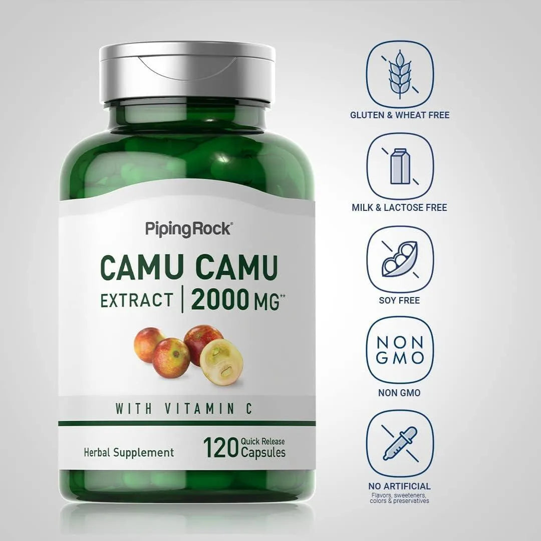 PIPING ROCK - Piping Rock Camu Camu 2000Mg. 120 Capsulas - The Red Vitamin MX - Suplementos Alimenticios - {{ shop.shopifyCountryName }}