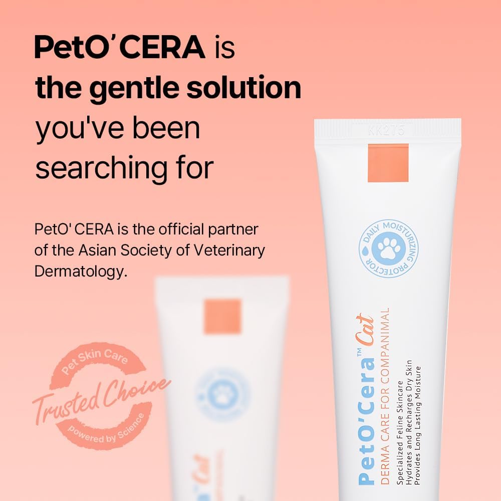Breezytail PetO'CERA Cat Cream Hair Loss & Itch Relief for Hot Spots Rashes Allergies & Dry Skin 40Ml.