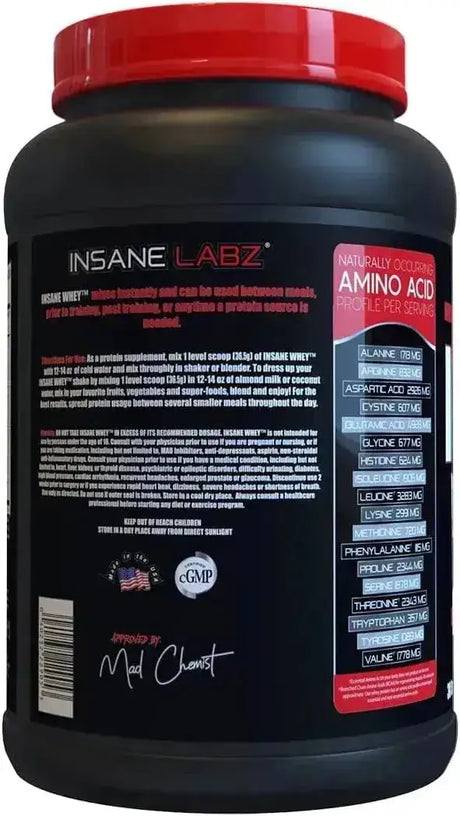 INSANE LABZ - Insane Labz Insane Whey 100% Muscle Building Whey Protein 30 Servicios Chocolate 1.1 Kg. - The Red Vitamin MX - Suplementos Alimenticios - {{ shop.shopifyCountryName }}