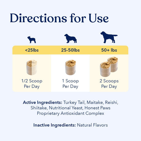 HONEST PAWS - Honest Paws Turkey Tail Mushroom for Dogs 30 Servicios 30Gr. - The Red Vitamin MX - Suplementos Herbales Para Perros - {{ shop.shopifyCountryName }}
