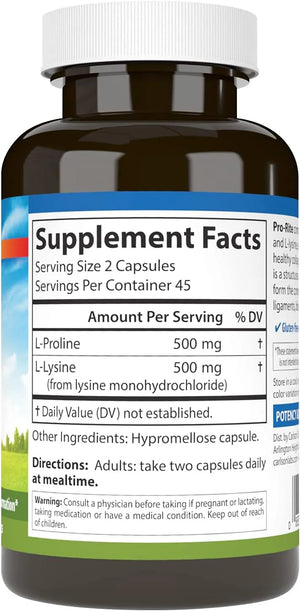 CARLSON - Carlson Pro-Rite Free-Form L-Proline & L-Lysine 90 Capsulas - The Red Vitamin MX - Suplementos Alimenticios - {{ shop.shopifyCountryName }}