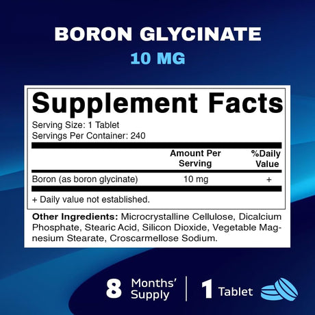 Vitamatic Chelated Boron 10Mg. 240 Tabletas