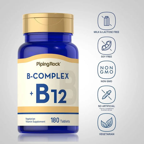 PIPING ROCK - Piping Rock Vitamin B Complex with B12 180 Tabletas - The Red Vitamin MX - Suplementos Alimenticios - {{ shop.shopifyCountryName }}