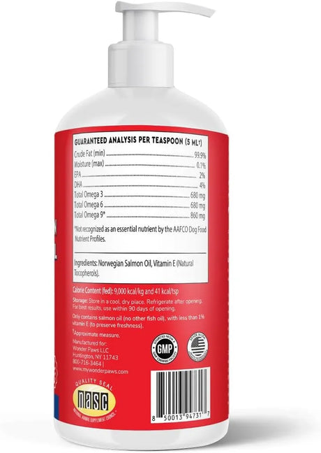 WONDER PAWS - WONDER PAWS Pure Norwegian Salmon Oil 8 Fl.Oz. - The Red Vitamin MX - Aceite De Pescado Para Perros - {{ shop.shopifyCountryName }}