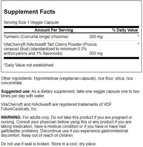 Swanson Tart Cherry & Turmeric 60 Capsulas 2 Pack