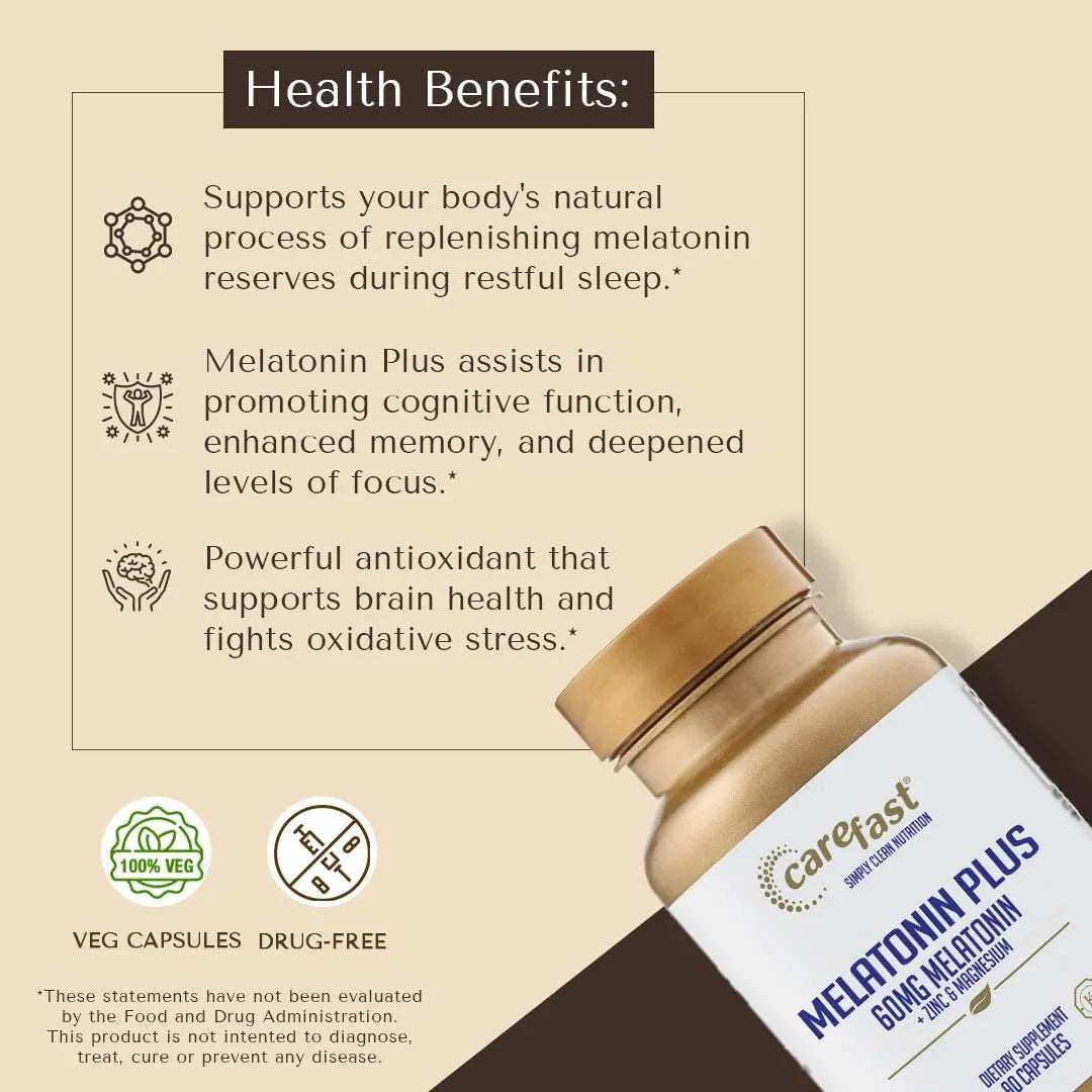 CAREFAST - CAREFAST Melatonin Plus Extra Strength 60Mg. 90 Capsulas - The Red Vitamin MX - Suplementos Alimenticios - {{ shop.shopifyCountryName }}