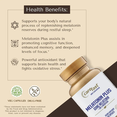 CAREFAST - CAREFAST Melatonin Plus Extra Strength 60Mg. 90 Capsulas - The Red Vitamin MX - Suplementos Alimenticios - {{ shop.shopifyCountryName }}