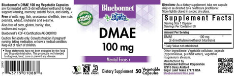 BLUEBONNET NUTRITION - BlueBonnet DMAE 100Mg. 50 Capsulas - The Red Vitamin MX - Suplementos Alimenticios - {{ shop.shopifyCountryName }}