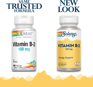 SOLARAY - Solaray Vitamin B-2 Riboflavin 100Mg. 100 Capsulas - The Red Vitamin MX - Suplementos Alimenticios - {{ shop.shopifyCountryName }}