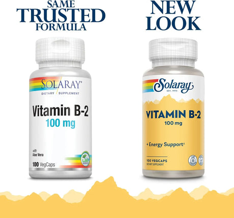 SOLARAY - Solaray Vitamin B-2 Riboflavin 100Mg. 100 Capsulas - The Red Vitamin MX - Suplementos Alimenticios - {{ shop.shopifyCountryName }}