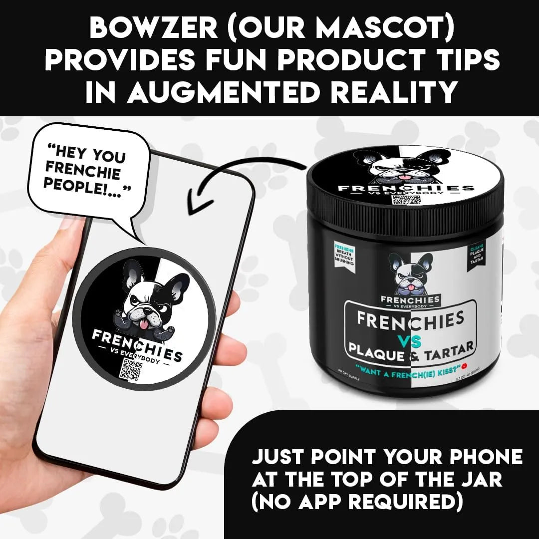 FRENCHIES VS EVERYBODY - Frenchies vs Everybody French Bulldog Optimized Dog Teeth Cleaning Powder 60 Servicios - The Red Vitamin MX - Cuidado Dental Para Perros - {{ shop.shopifyCountryName }}