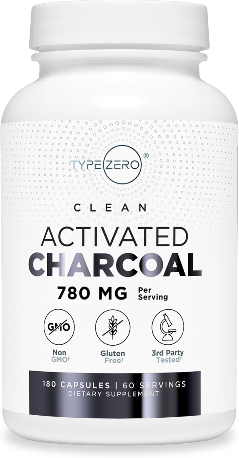 Type Zero Activated Charcoal 780Mg. 180 Capsulas