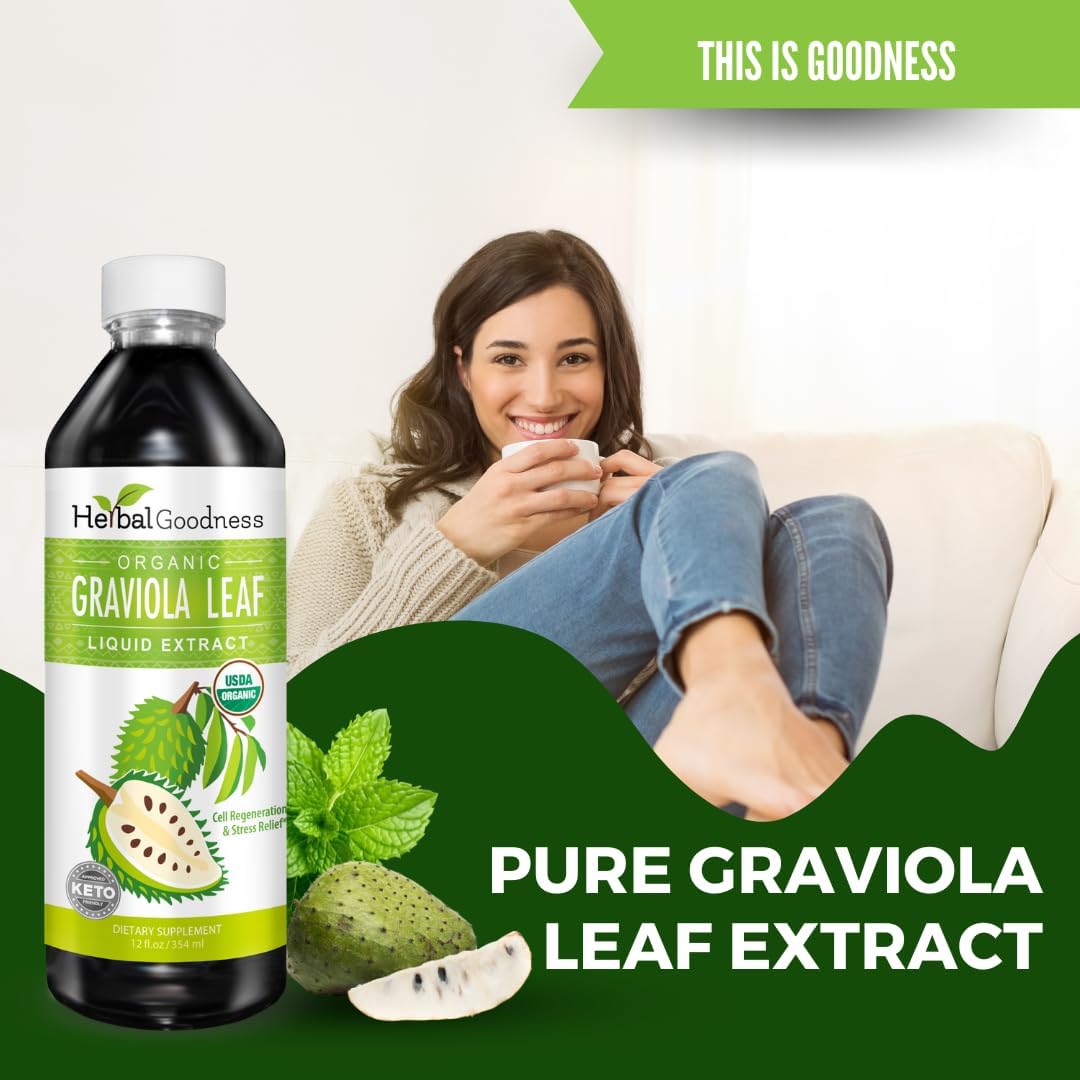 Herbal Goodness Soursop Graviola Leaf Extract 15X Strength 354Ml.