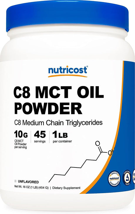Nutricost C8 MCT Oil Powder 1Lb. - The Red Vitamin MX - Suplementos Alimenticios - NUTRICOST