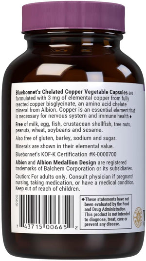 Bluebonnet Nutrition Albion Chelated Copper 90 Capsulas