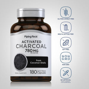 Piping Rock Activated Charcoal 780Mg. 180 Capsulas