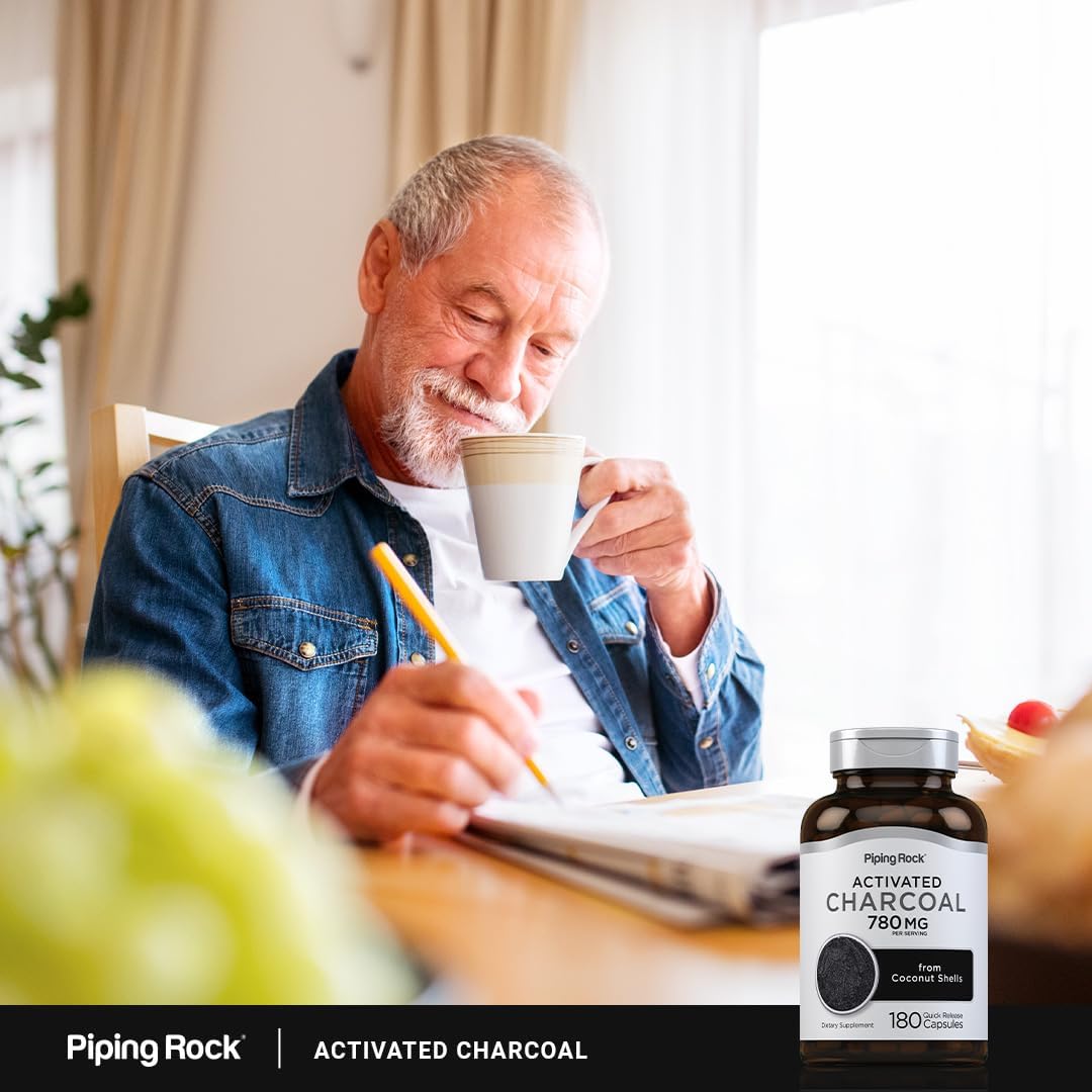 Piping Rock Activated Charcoal 780Mg. 180 Capsulas