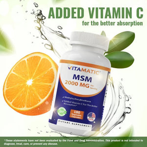 VITAMATIC - Vitamatic MSM 2000Mg. 180 Capsulas - The Red Vitamin MX - Suplementos Alimenticios - {{ shop.shopifyCountryName }}