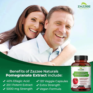 ZAZZEE NATURALS - Zazzee Extra Strength Pomegranate 20:1 Extract 5000Mg. 120 Capsulas - The Red Vitamin MX - Suplementos Alimenticios - {{ shop.shopifyCountryName }}