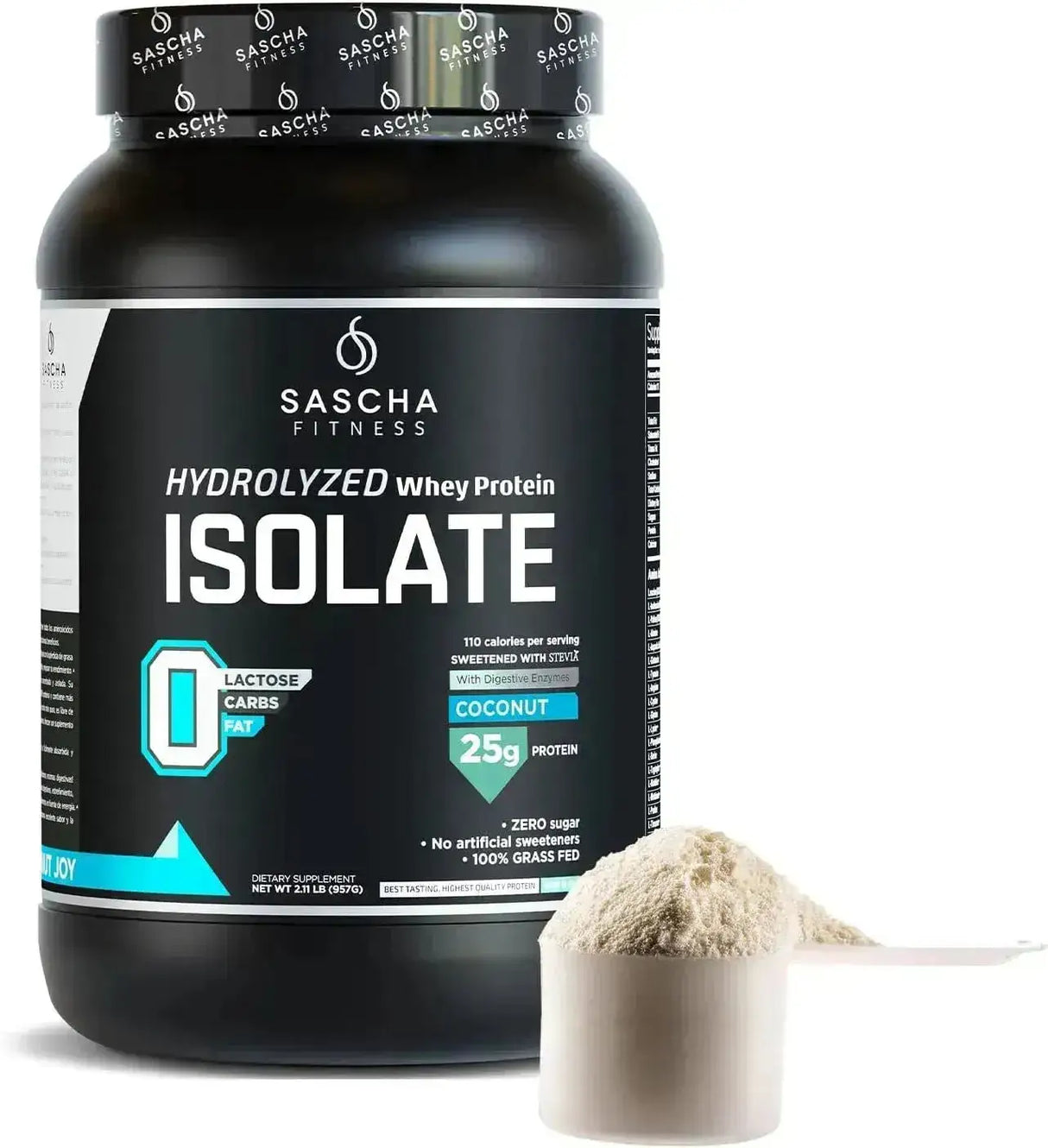 SASCHA FITNESS - SASCHA FITNESS Hydrolyzed Whey Protein Isolate Grass-Fed Coconut 957Gr. - The Red Vitamin MX - Suplementos Alimenticios - {{ shop.shopifyCountryName }}