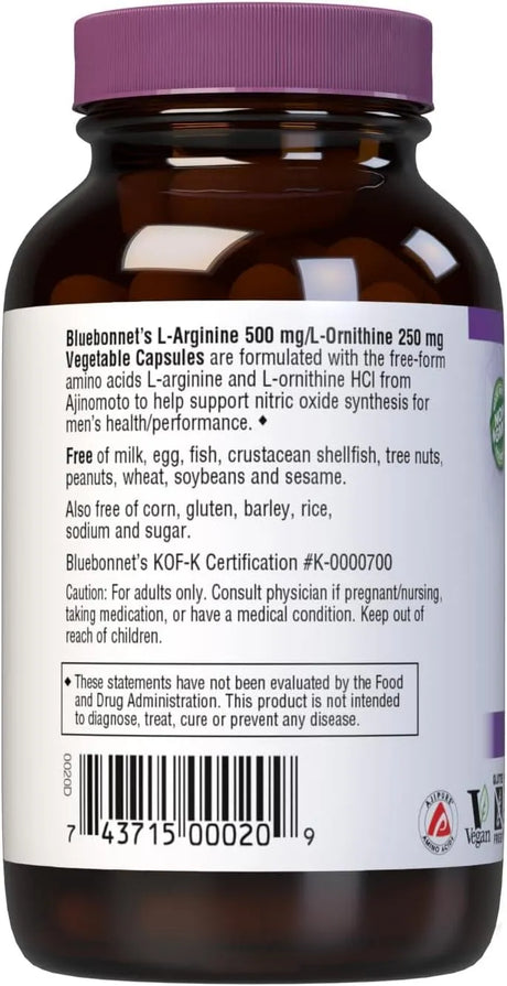 BLUEBONNET NUTRITION - Bluebonnet Nutrition L-Arginine 500Mg. L-Orinithine 250Mg. 50 Capsulas - The Red Vitamin MX - Suplementos Alimenticios - {{ shop.shopifyCountryName }}