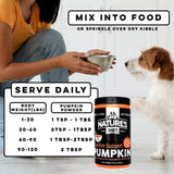 Nature's Diet Pet Dried Pumpkin Powder Digestive Support 53 Servicios 453Gr.