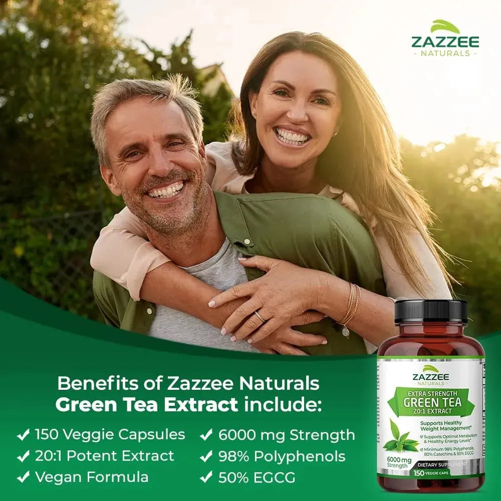 ZAZZEE NATURALS - Zazzee Extra Strength Green Tea 20:1 Extract 150 Capsulas - The Red Vitamin MX - Suplementos Alimenticios - {{ shop.shopifyCountryName }}