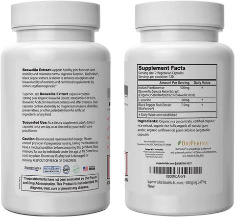 SUPERIOR LABS - Superior Labs Boswellia Extract 240 Capsulas - The Red Vitamin MX - Suplementos Alimenticios - {{ shop.shopifyCountryName }}