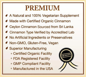 NATURAL CHOICE BOTANICALS - Natural Choice Botanicals USDA Certified Organic Ceylon Cinnamon 120 Capsulas - The Red Vitamin MX - Suplementos Alimenticios - {{ shop.shopifyCountryName }}