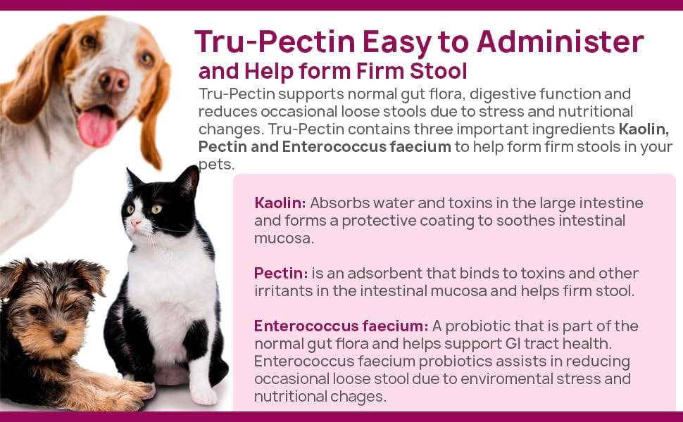 Doggy Naturals Tru-Pectin Anti-Diarrheal for Dogs & Cats 250 Tabletas